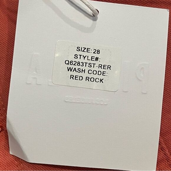NWT Pistola High Rise Button Fly Straight Leg Denim Jeans Red Rock Size 28 - Picture 6 of 8